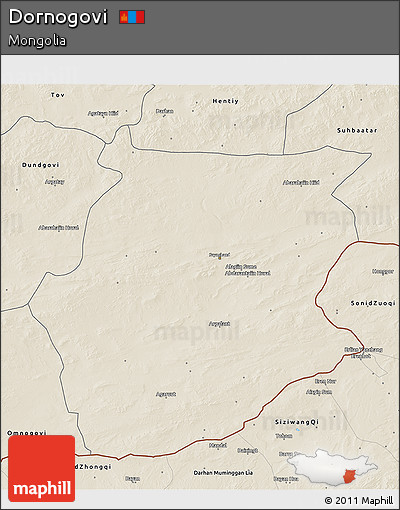 Shaded Relief 3D Map of Dornogovi