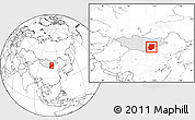 Blank Location Map of Dornogovi, highlighted country, within the entire country