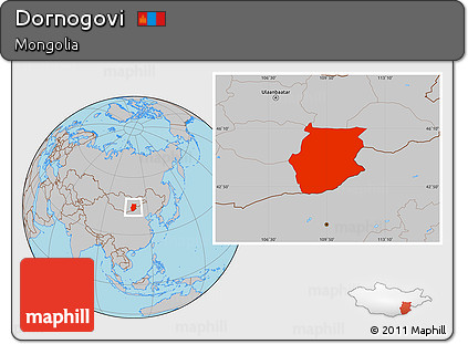 Gray Location Map of Dornogovi