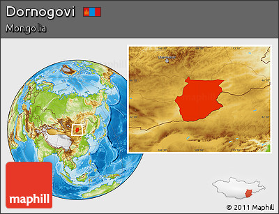 Physical Location Map of Dornogovi
