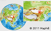 Physical Location Map of Dornogovi, highlighted country, within the entire country