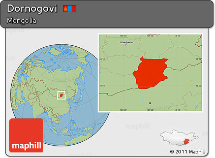 Savanna Style Location Map of Dornogovi