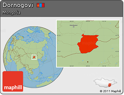Savanna Style Location Map of Dornogovi