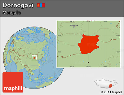 Savanna Style Location Map of Dornogovi