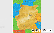 Physical Map of Dornogovi, political outside