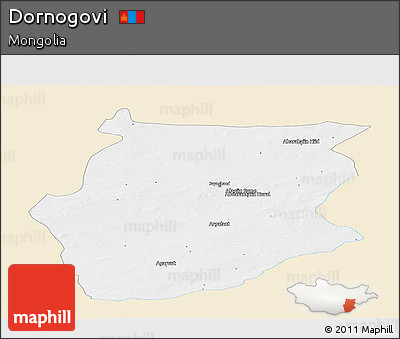 Classic Style Panoramic Map of Dornogovi, single color outside