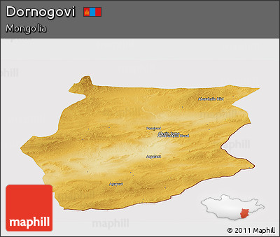 Physical Panoramic Map of Dornogovi, cropped outside