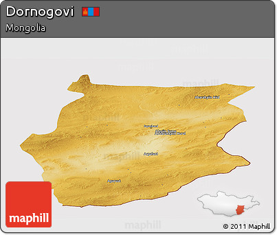 Physical Panoramic Map of Dornogovi, cropped outside