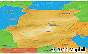 Physical Panoramic Map of Dornogovi, political outside