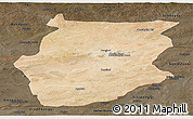 Satellite Panoramic Map of Dornogovi, darken