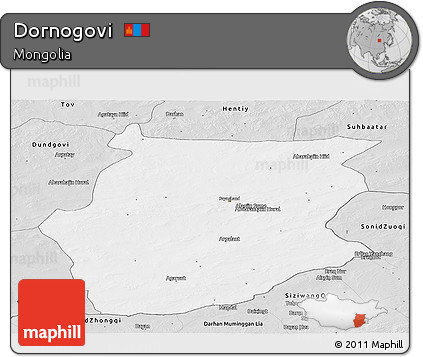 Silver Style Panoramic Map of Dornogovi
