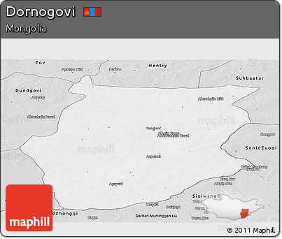 Silver Style Panoramic Map of Dornogovi