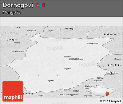 Silver Style Panoramic Map of Dornogovi
