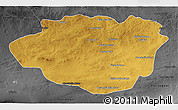 Physical 3D Map of Dundgovi, darken, desaturated
