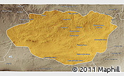 Physical 3D Map of Dundgovi, semi-desaturated