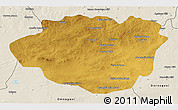 Physical 3D Map of Dundgovi, shaded relief outside