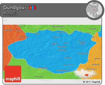 Political 3D Map of Dundgovi