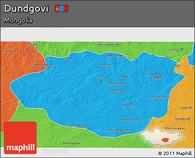 Political 3D Map of Dundgovi