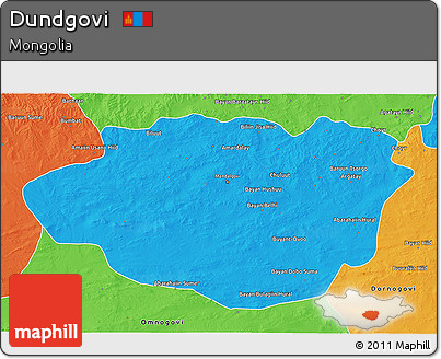 Political 3D Map of Dundgovi