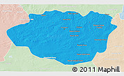 Political 3D Map of Dundgovi, lighten