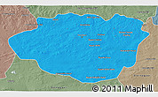 Political 3D Map of Dundgovi, semi-desaturated