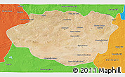 Satellite 3D Map of Dundgovi, political outside
