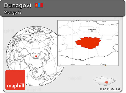 Blank Location Map of Dundgovi