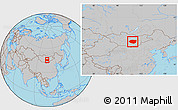 Gray Location Map of Dundgovi, within the entire country