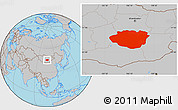 Gray Location Map of Dundgovi