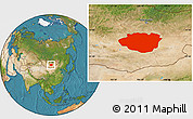 Satellite Location Map of Dundgovi