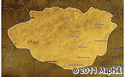 Physical Map of Dundgovi, darken