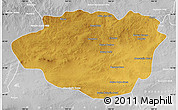 Physical Map of Dundgovi, lighten, desaturated