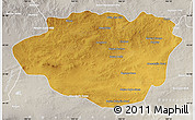 Physical Map of Dundgovi, lighten, semi-desaturated
