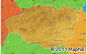 Physical Map of Dundgovi, political outside