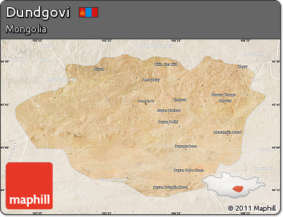 Satellite Map of Dundgovi, lighten