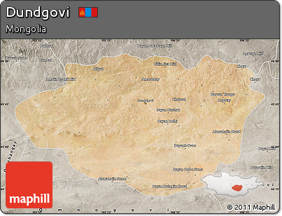 Satellite Map of Dundgovi, semi-desaturated