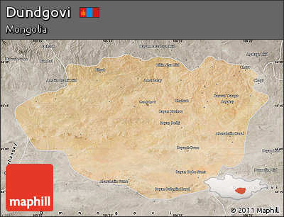 Satellite Map of Dundgovi, semi-desaturated