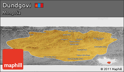 Physical Panoramic Map of Dundgovi, desaturated