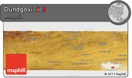 Physical Panoramic Map of Dundgovi