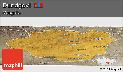 Physical Panoramic Map of Dundgovi, semi-desaturated