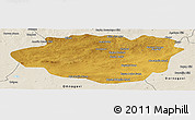 Physical Panoramic Map of Dundgovi, shaded relief outside
