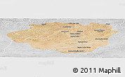 Satellite Panoramic Map of Dundgovi, lighten, desaturated