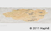 Satellite Panoramic Map of Dundgovi, lighten, semi-desaturated