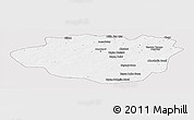 Silver Style Panoramic Map of Dundgovi, single color outside