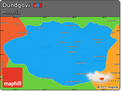 Political Simple Map of Dundgovi