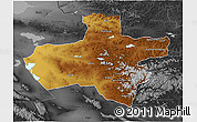 Physical 3D Map of Dzavhan, darken, desaturated