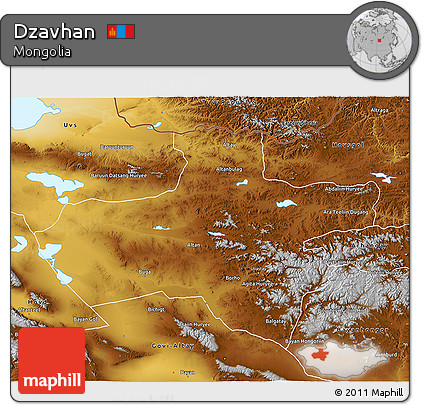 Physical 3D Map of Dzavhan