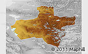 Physical 3D Map of Dzavhan, lighten, desaturated