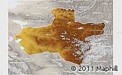 Physical 3D Map of Dzavhan, lighten, semi-desaturated