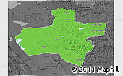Political 3D Map of Dzavhan, darken, desaturated